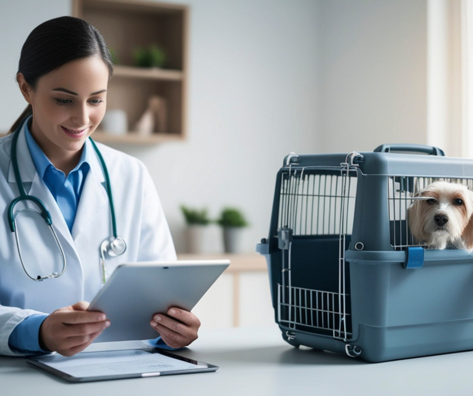 Veterinary team communicating